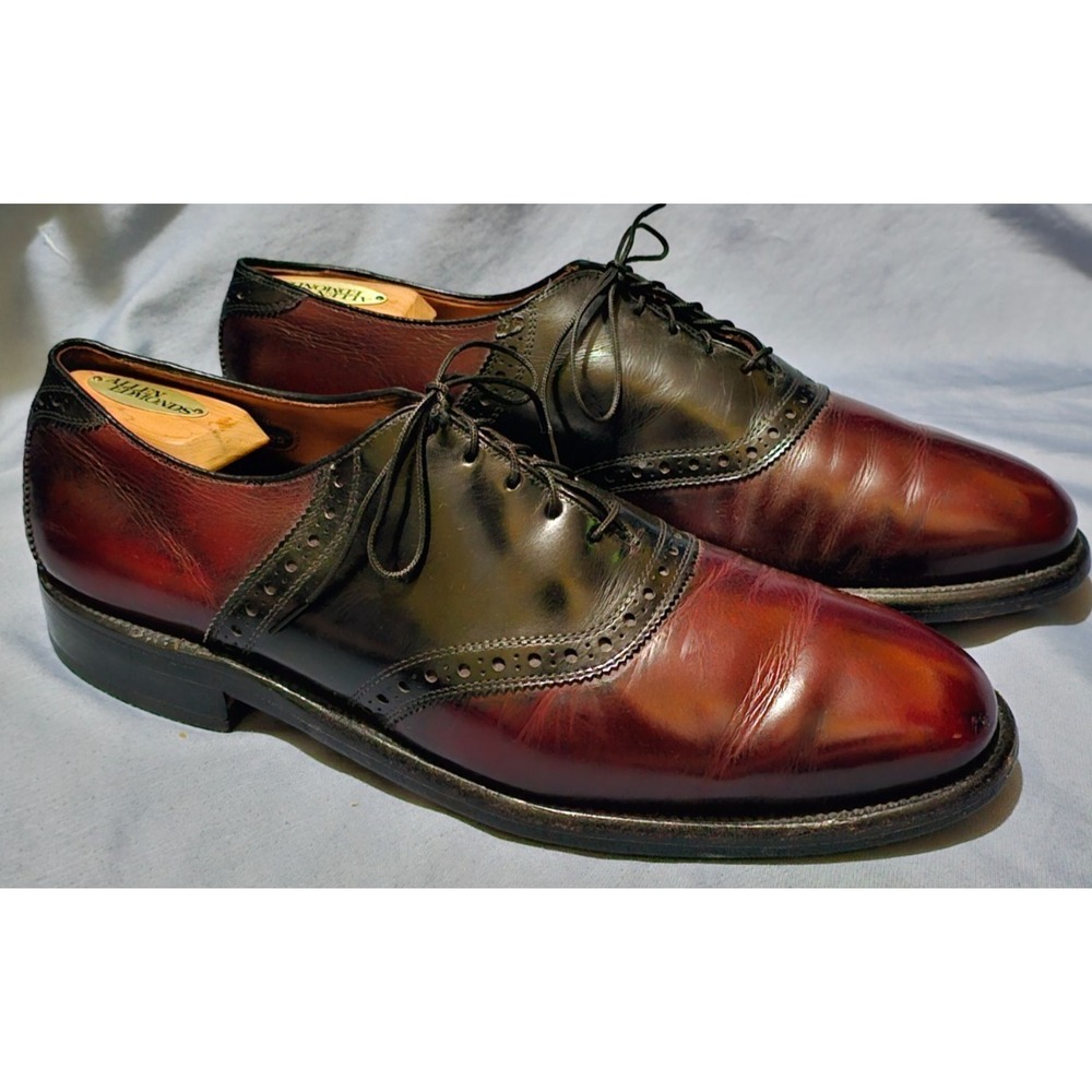 ALLEN EDMONDS 10 D 8274 POLO VTG 80's SPECTATOR SADDLE SHOE VINTAGE DRESS SHOE